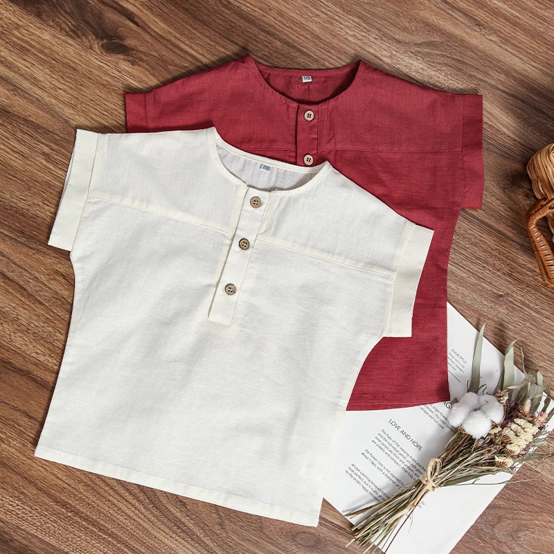 LittleClassic – Elegant & Comfortable – Boys' Linen Shirt with Button Detail