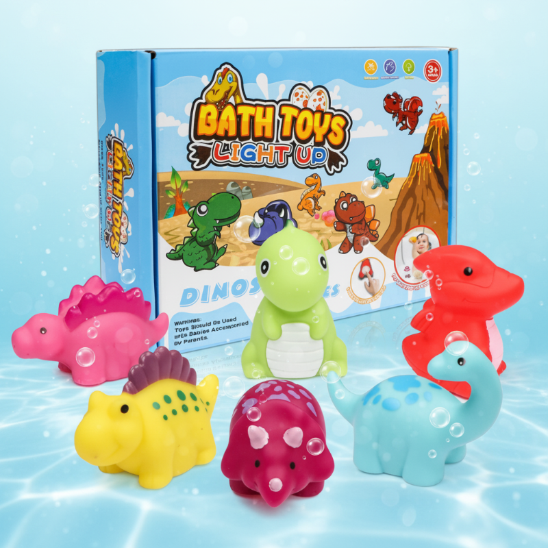 AquaGlow – Safe & Educational – Glowing Bath Toy Set