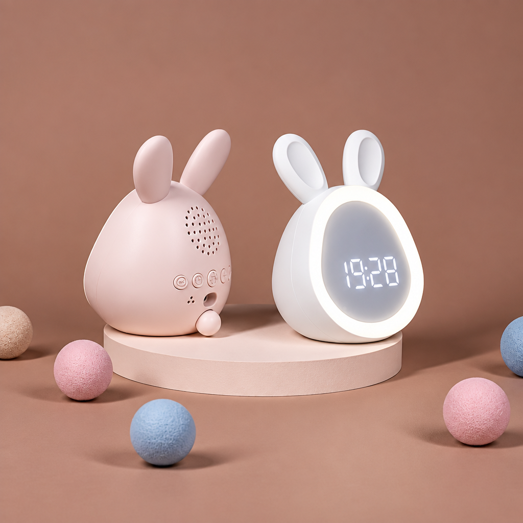 BunnyGlow – Cute & Practical – Digital Kids' Alarm Clock with Night Light