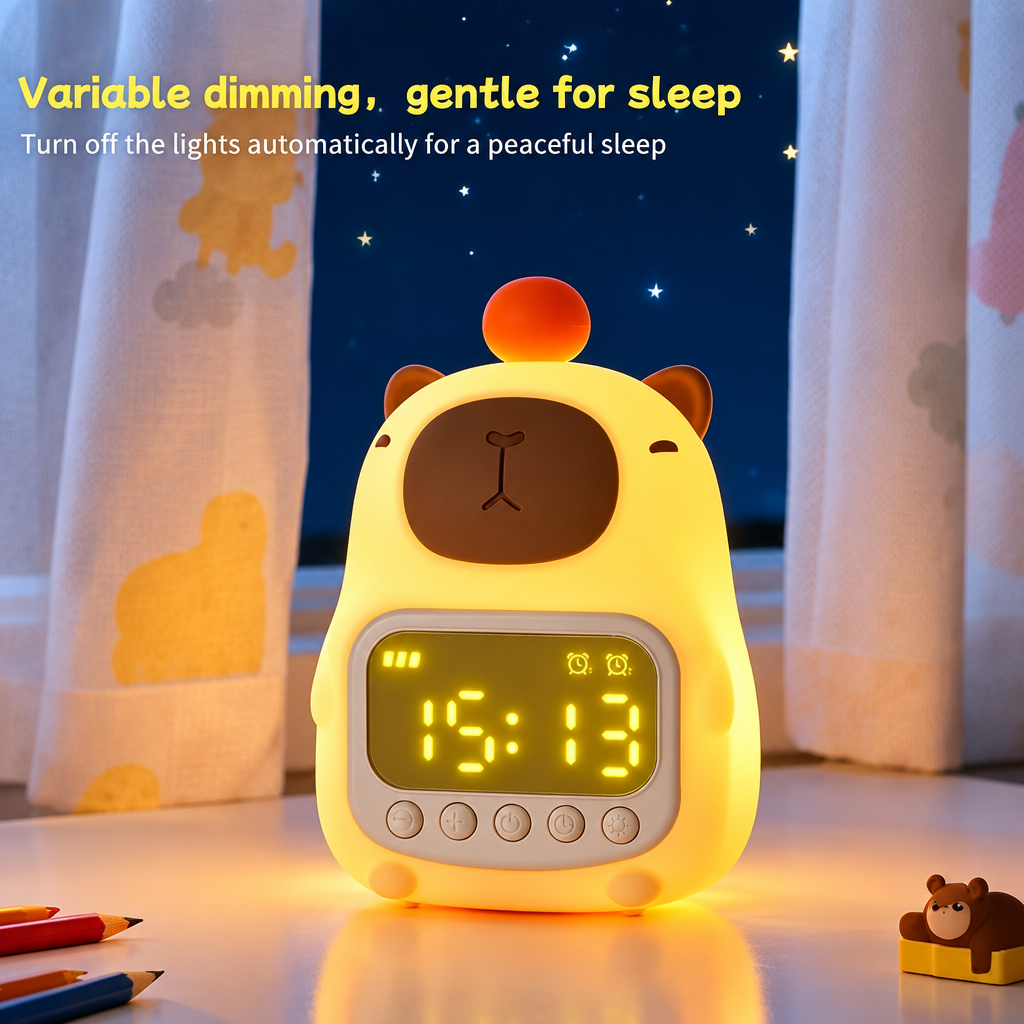 CappyClock – Cute & Multifunctional – Digital Kids' Alarm Clock with Night Light