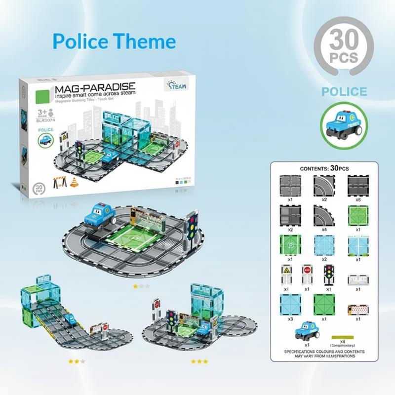 Magnetic Road Blocks – Creative & Educational – Magnetic Roads Building Set