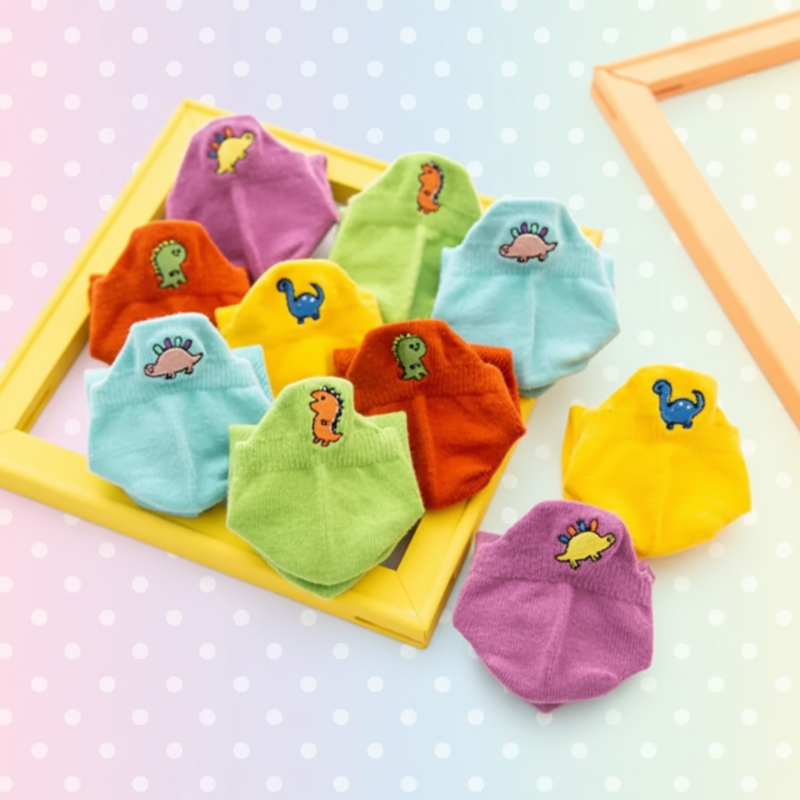PlayfulToes – Colorful & Soft – Low-Cut Kids' Socks (Set of 5)