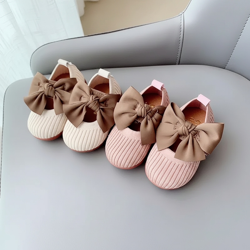 SweetBow – Cute & Practical – Knitted Baby Shoes with a Butterfly Bow