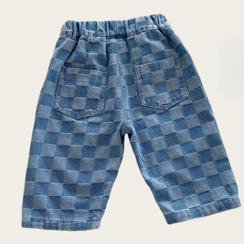DenimCheck – Comfortable & Trendy – Kids' Pants with a Checkered Pattern
