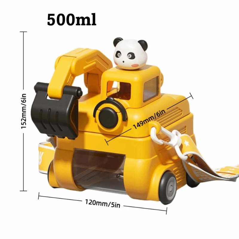 TinyExcavators – Unique & Functional – Excavator Water Bottle with Straw