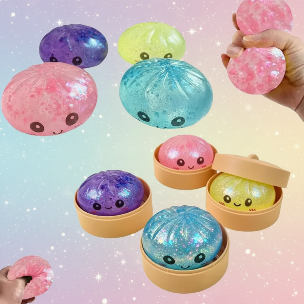 FunSquish – Colorful & Glitter Fun – Glitter Squishy Dumplings