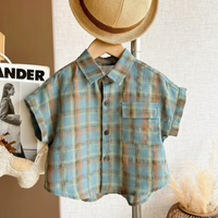 Thumbnail for LittleGent – Trendy & Casual – Boys' Set with Checkered Shirt and Shorts