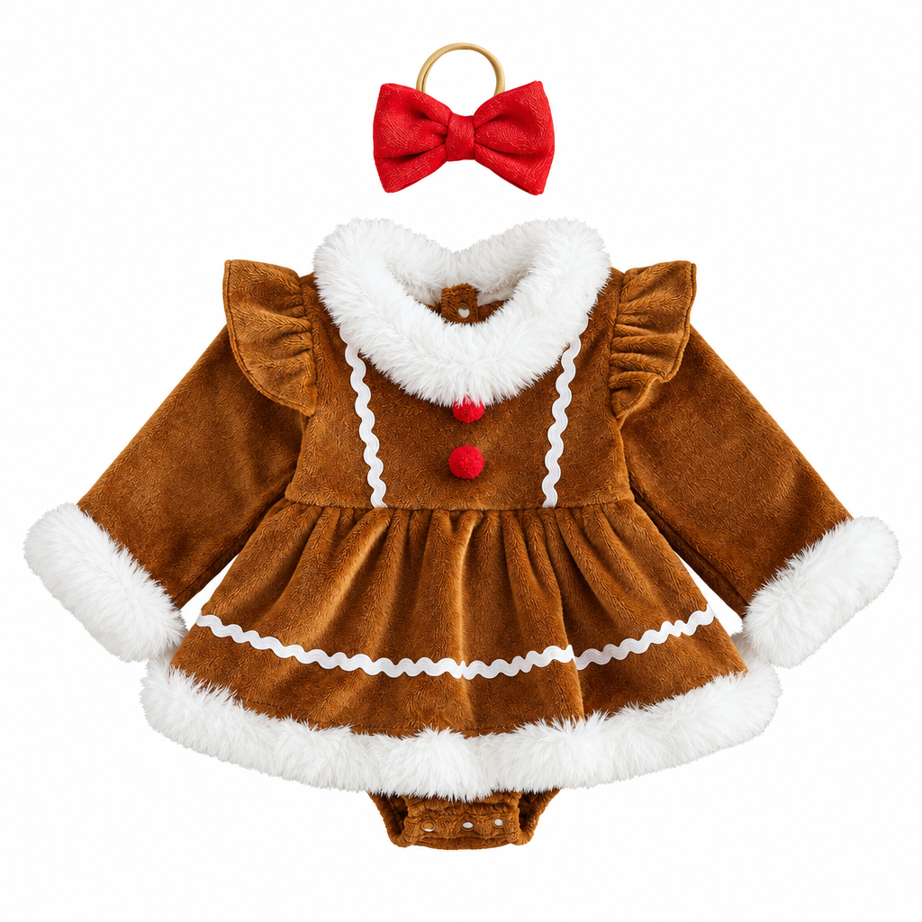LittleGinger – Cozy & Festive – Baby Christmas Jumpsuit with Hairband