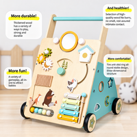 Thumbnail for WoodenSteps – Natural & Educational – Wooden Baby Walker with Play Panels