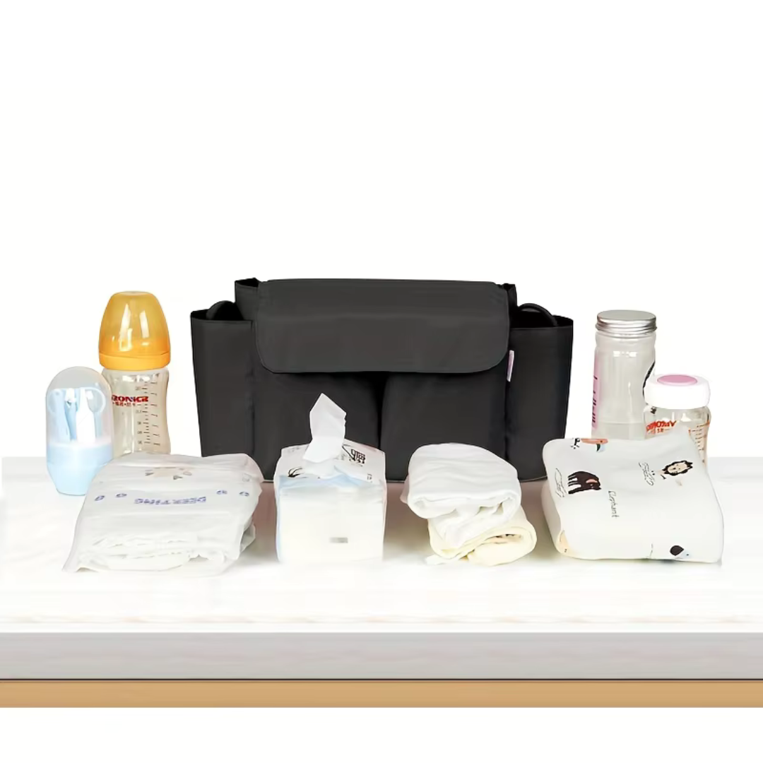 ToddlerOrganizer – Water-repellent & Spacious – Stroller Organizer with Bottle Holders