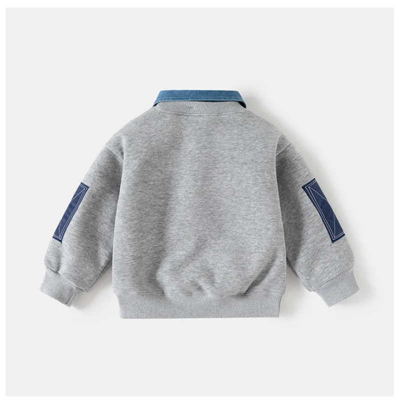 CoolJunior – Warm & Stylish – Boys' Sweater with Denim Collar