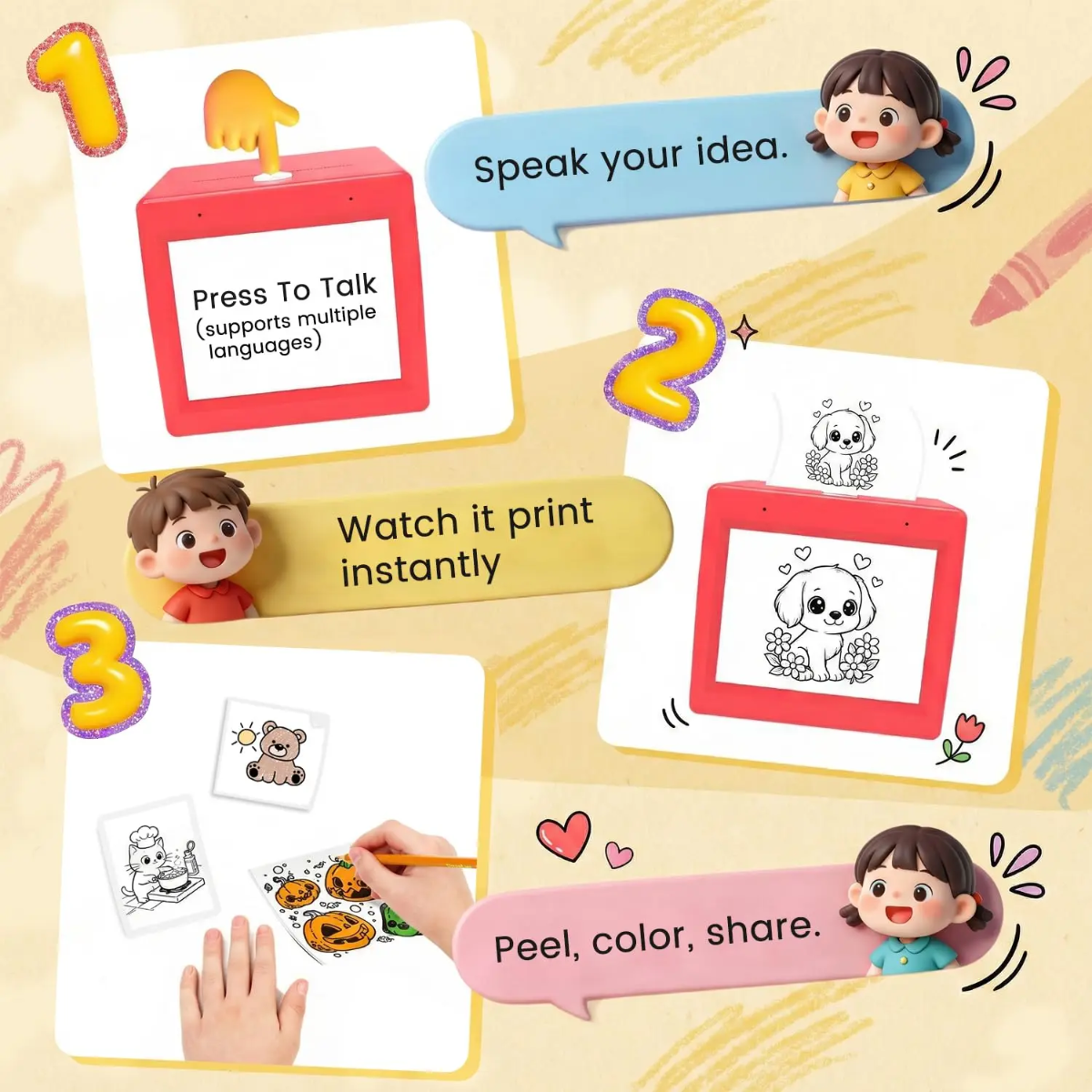 StickerMagic – Educational & Creative – AI Sticker Printer for Kids
