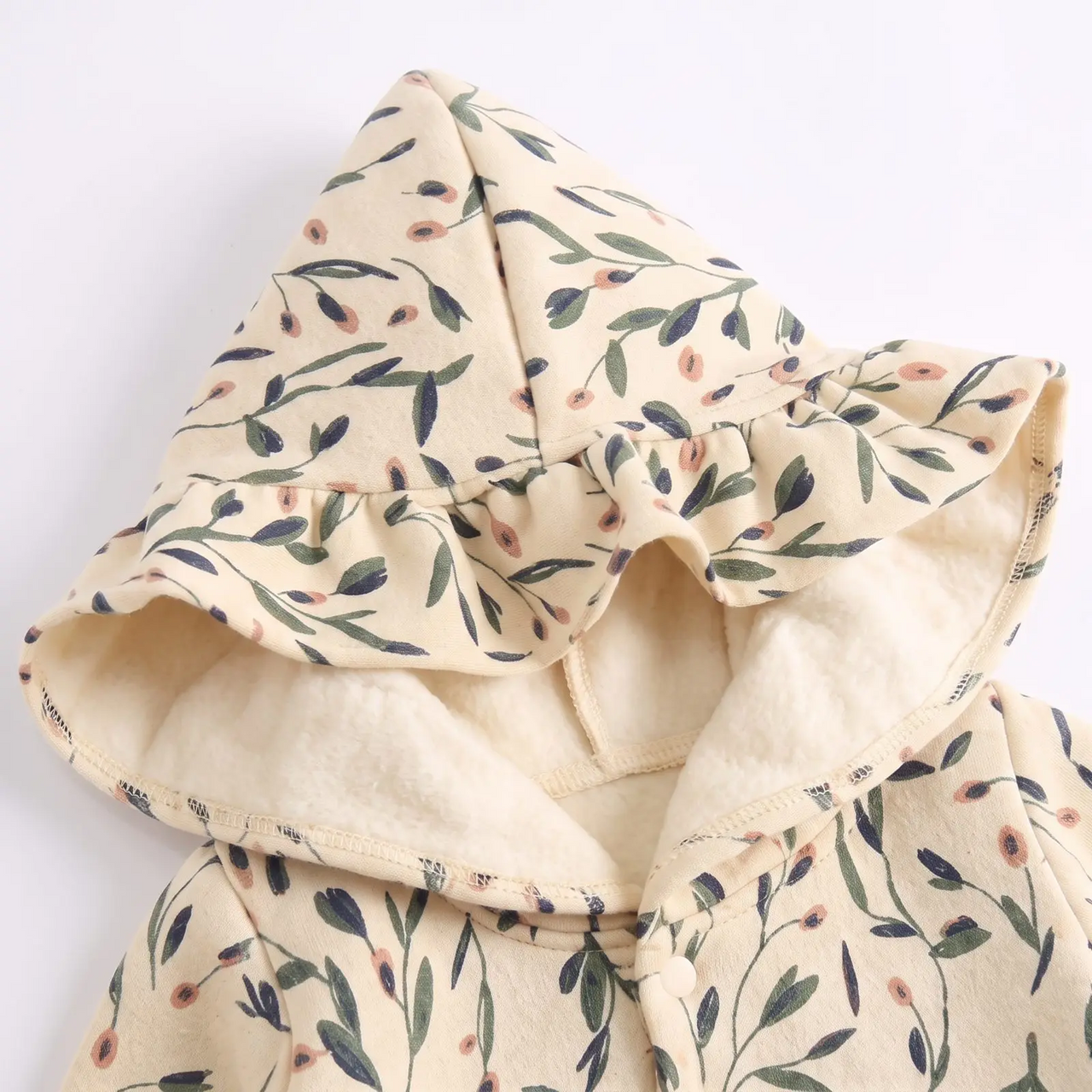 FloraCozy – Soft & Warm – Baby Girls' Winter Romper with Flowers