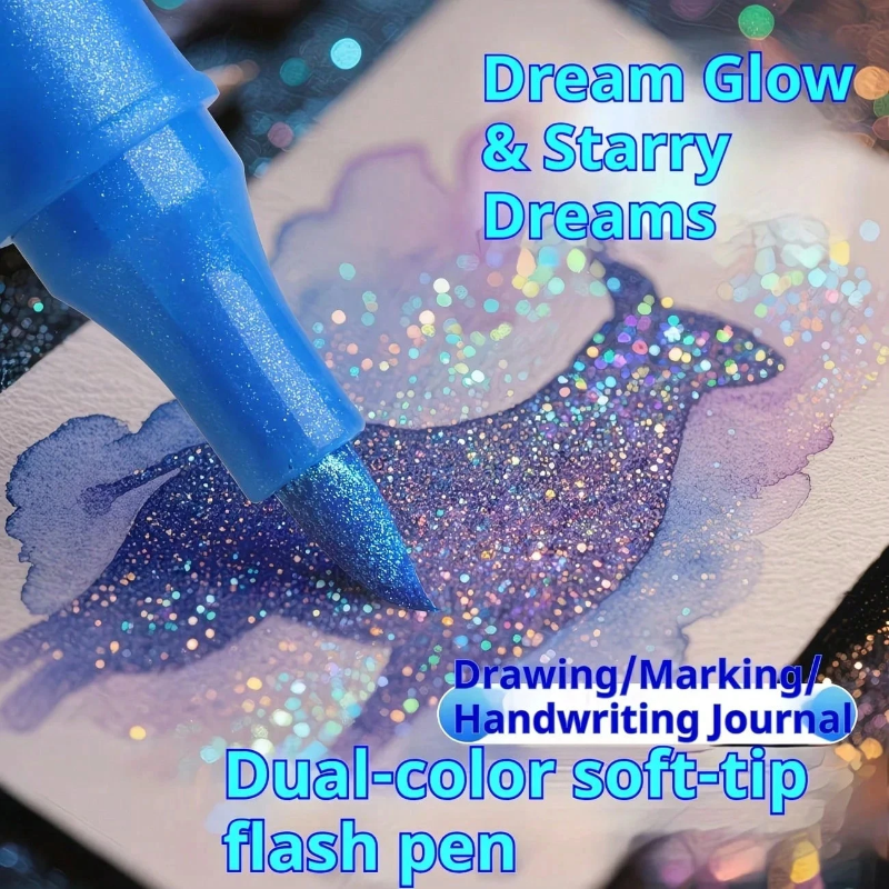 ArtShine – Colorful & Sparkling – Double-Sided Glitter & Glow-in-the-Dark Marker Set