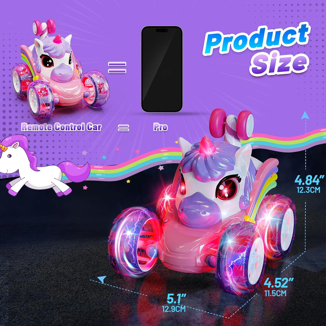 GlowRide – Colorful & active – Unicorn RC car