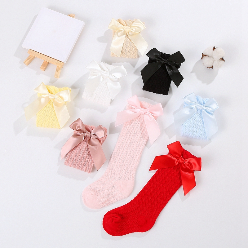 LittleCharm – Soft & Stylish – Girls' Knee-High Socks with a Bow