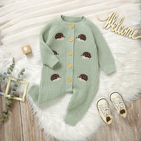 Thumbnail for CozyHedge – Soft & Warm – Knitted Baby Jumpsuit with Hedgehog Print