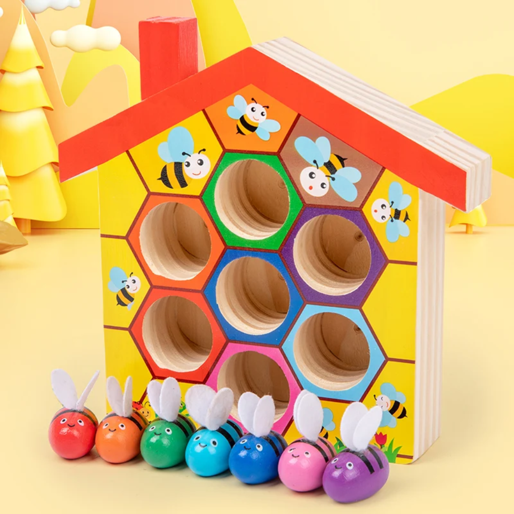 HoneyHive – Montessori & Educational – Wooden Bee Sorting Game