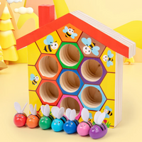 Thumbnail for HoneyHive – Montessori & Educational – Wooden Bee Sorting Game