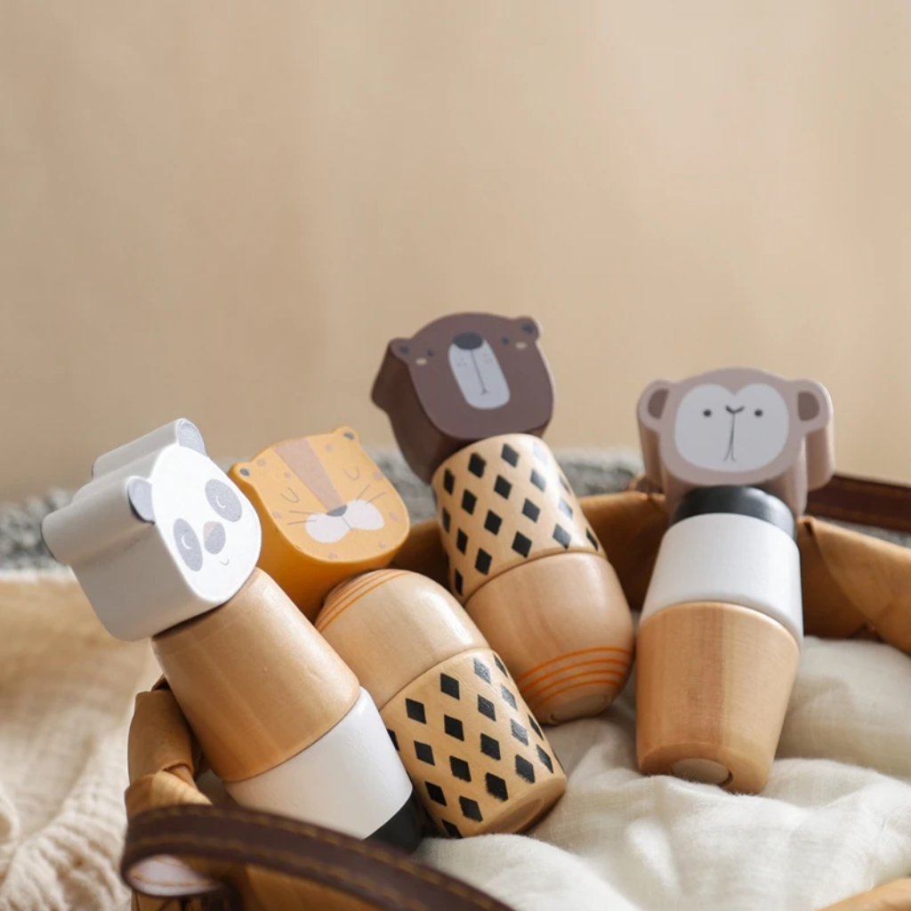 WoodyFriends – Motor Skills & Fun – Wooden Animal Stacking Toys