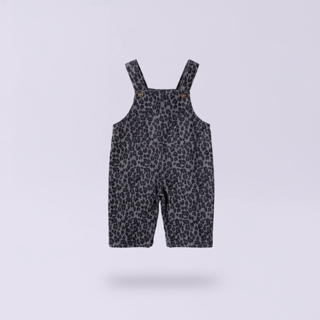LeopardChic – Trendy & Comfortable – Girls' Overalls with Leopard Print