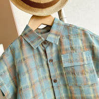Thumbnail for LittleGent – Trendy & Casual – Boys' Set with Checkered Shirt and Shorts