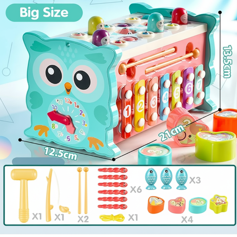 Montessori Hammering Toy – Motor Skills & Learning – 8-in-1 Play Set