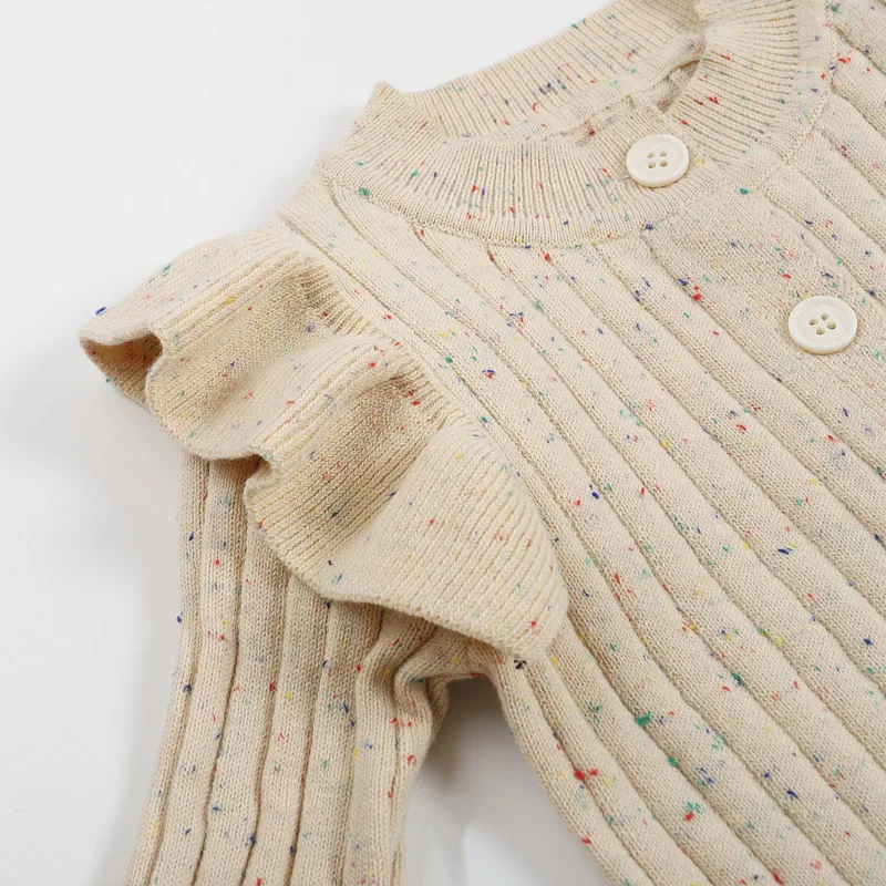 MiniAurora – Soft & Elegant – Knitted baby onesie with angel wings and headband