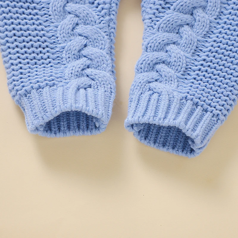 SoftKnit – Warm & Cute – Knitted Baby Jumpsuit with Hood