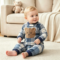 Thumbnail for WarmBuddy – Cute & Soft – Fleece Baby Jumpsuit with Cartoon Print