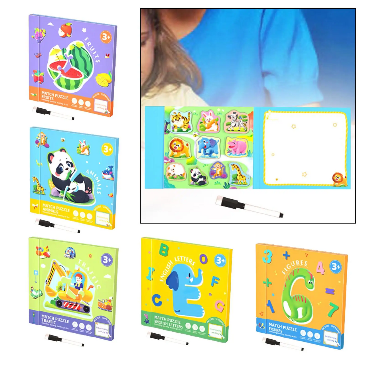 SmartMatch – Fun & Educational – Magnetic 2-in-1 Drawing and Puzzle Book
