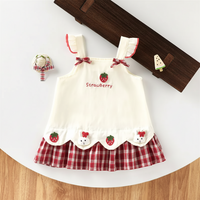 Thumbnail for BerryBloom – Cute & Comfortable – Girls' Dress with Strawberry and Bunny Patch