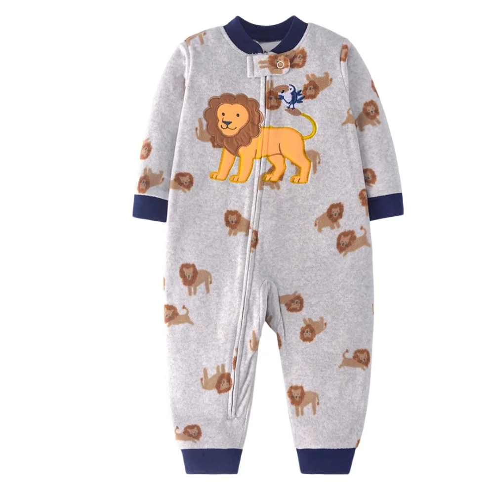 WarmBuddy – Cute & Soft – Fleece Baby Jumpsuit with Cartoon Print