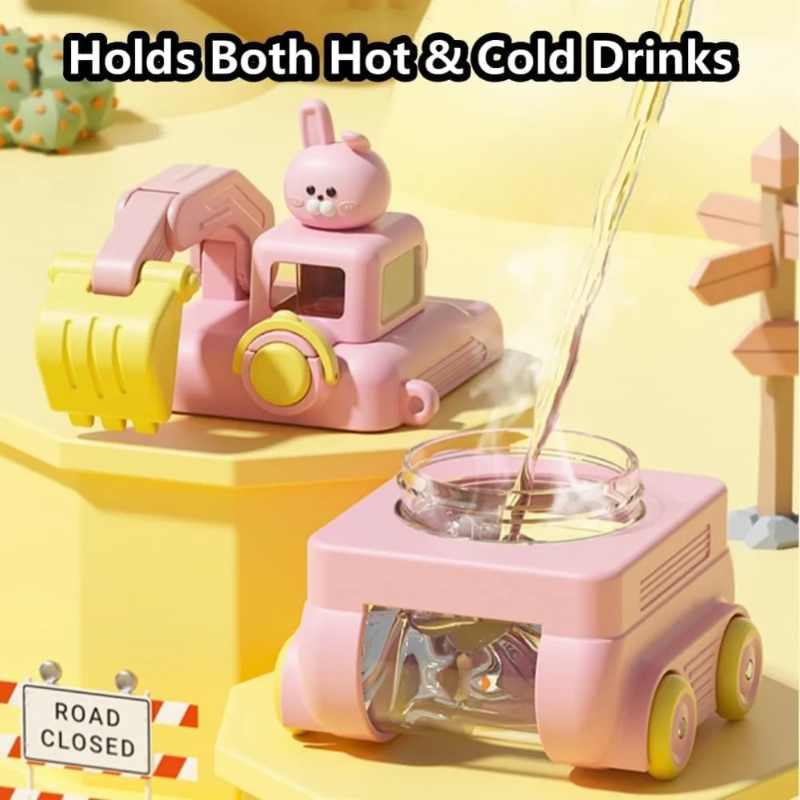 TinyExcavators – Unique & Functional – Excavator Water Bottle with Straw
