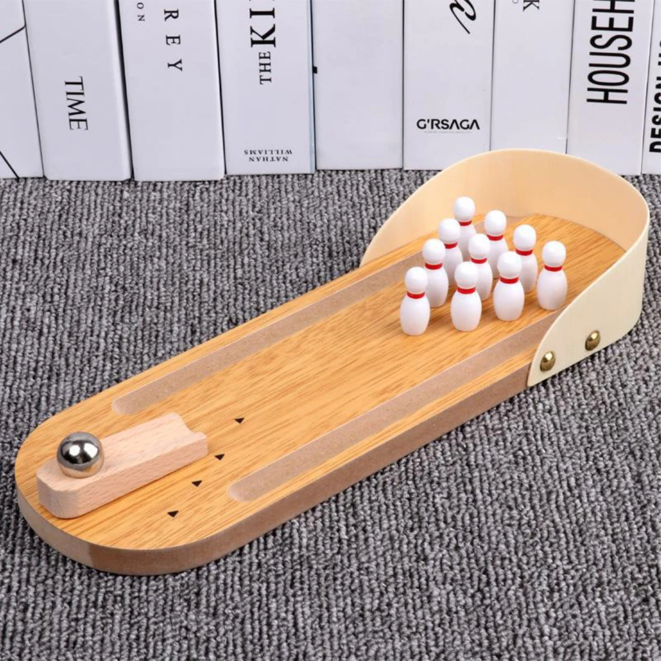 MiniStrike – Fun & Interactive – Wooden Table Bowling Game