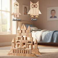 Thumbnail for BlockyFun – Creative & Educational – 100-Piece Wooden Building Blocks Set