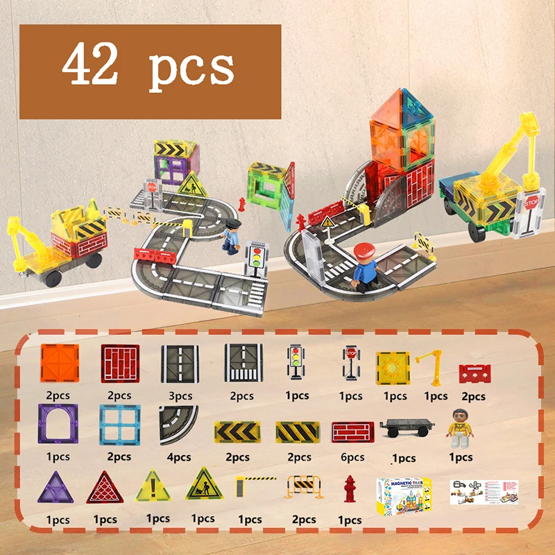 MagnetoTrack – Creative & Playful – Magnetic Tiles Car Set