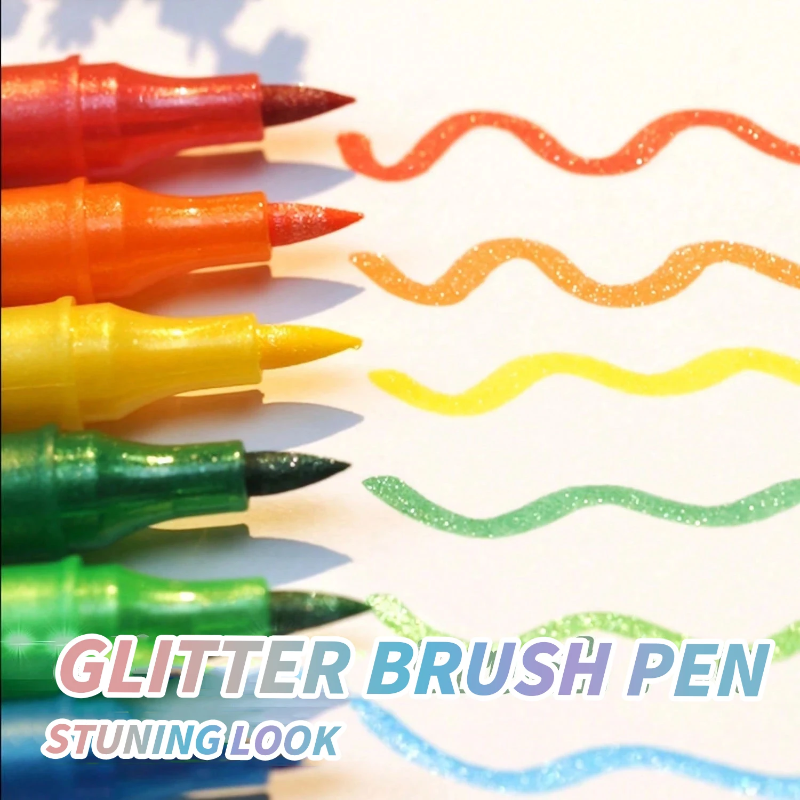 ArtShine – Colorful & Sparkling – Double-Sided Glitter & Glow-in-the-Dark Marker Set