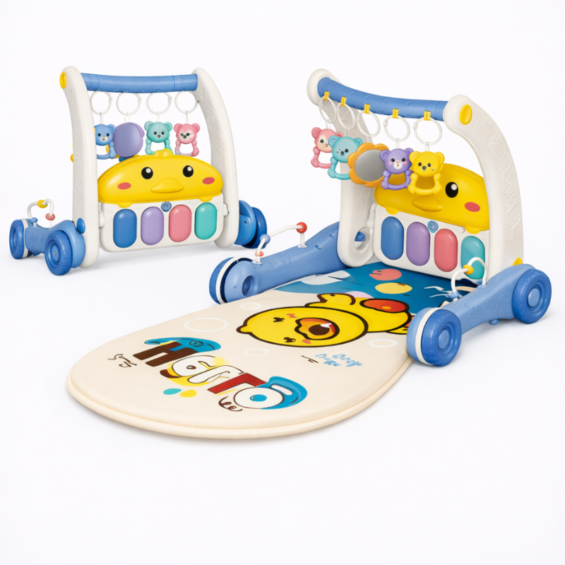 Step & Play – Interactive & Safe – 3-in-1 Walker & Baby Gym