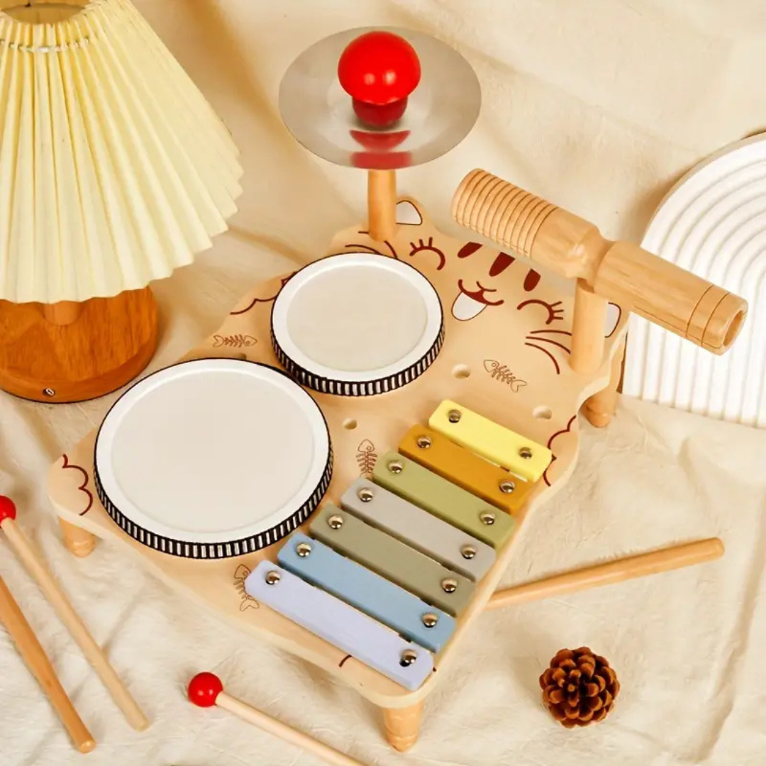 Woods – Musical & Educational – Wooden Drum Set for Toddlers