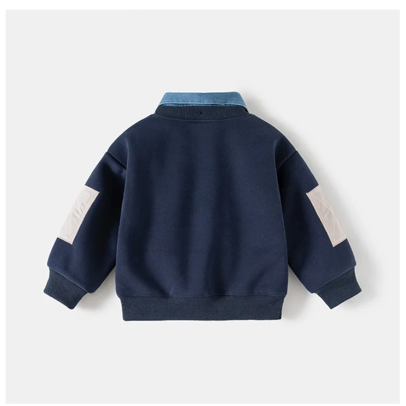 CoolJunior – Warm & Stylish – Boys' Sweater with Denim Collar