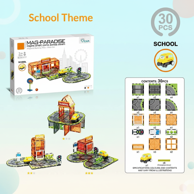 Magnetic Road Blocks – Creative & Educational – Magnetic Roads Building Set