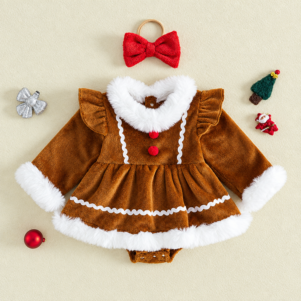 LittleGinger – Cozy & Festive – Baby Christmas Jumpsuit with Hairband
