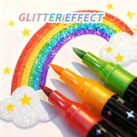 Thumbnail for ArtShine – Colorful & Sparkling – Double-Sided Glitter & Glow-in-the-Dark Marker Set