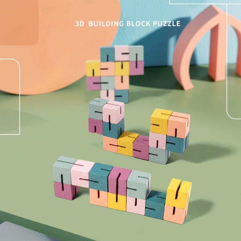 WoodCraft – Challenging & Educational – 3D Wooden Building Blocks Puzzle