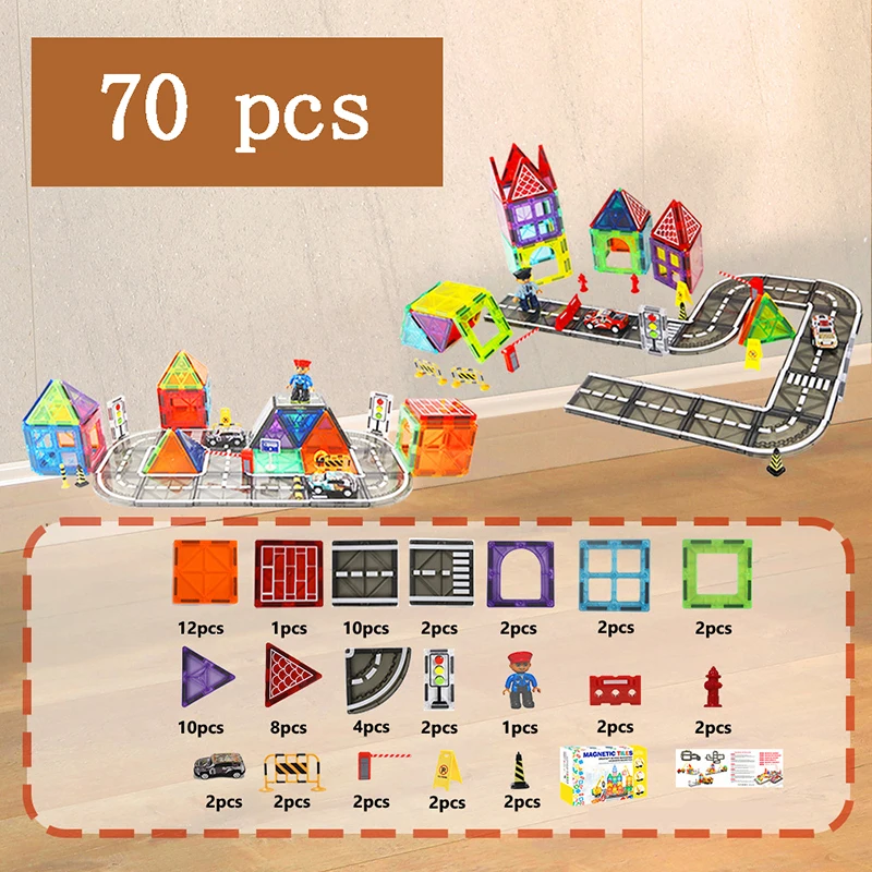 MagnetoTrack – Creative & Playful – Magnetic Tiles Car Set