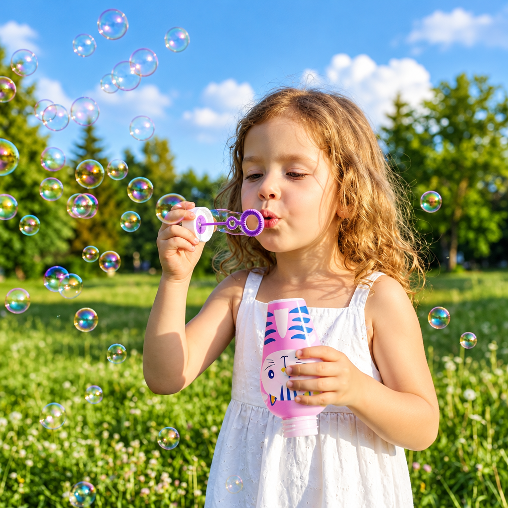 BubblePals – Cheerful & Playful – Spill-Proof Mini Bubble Blower with Animal Design