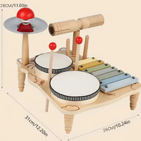 Thumbnail for Woods – Musical & Educational – Wooden Drum Set for Toddlers