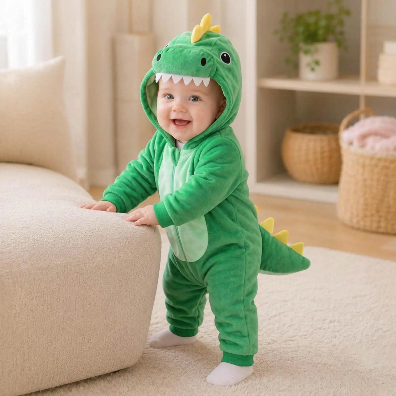 RoarBuddy – Cute & Playful – Baby Dinosaur Hooded Onesie