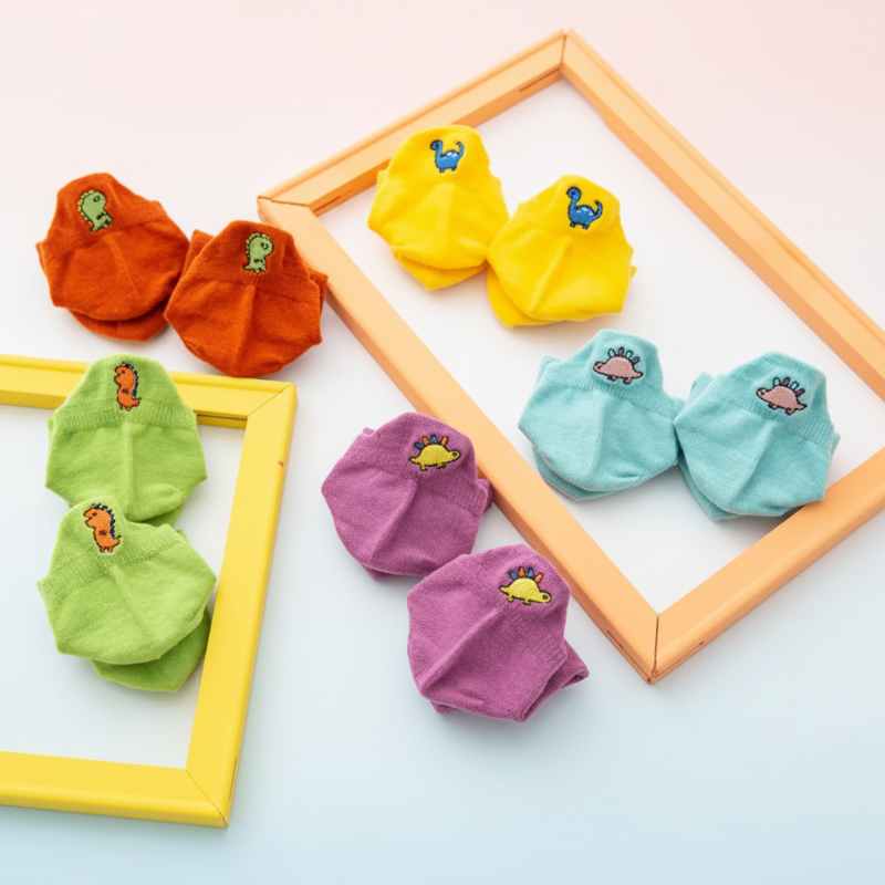 PlayfulToes – Colorful & Soft – Low-Cut Kids' Socks (Set of 5)